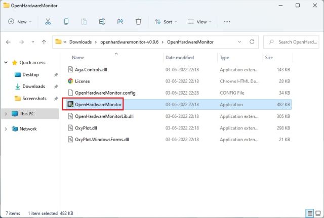 హార్డ్వేర్ మానిటర్ని తెరవండి